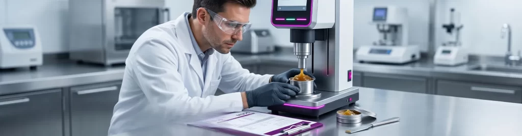 Laboratory quality control testing of private label industrial grease samples Laboratory quality control testing of private label industrial grease samples