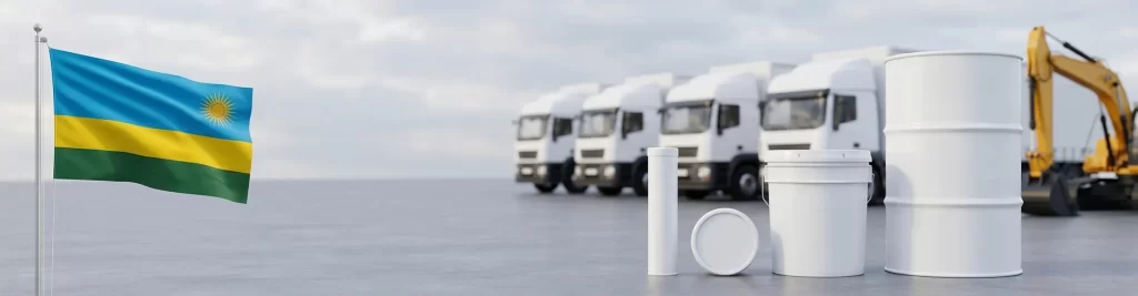 Private label grease products prepared for distributor supply to Rwanda