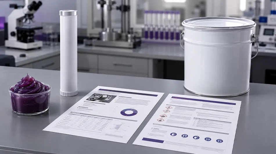 Technical documentation and grease samples for private label supply to South Africa