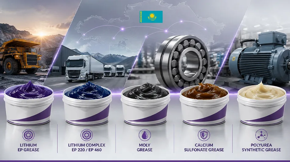Starter grease range for Kazakhstan distributors including lithium moly calcium sulfonate and polyurea grease Starter grease range for Kazakhstan distributors including lithium moly calcium sulfonate and polyurea grease