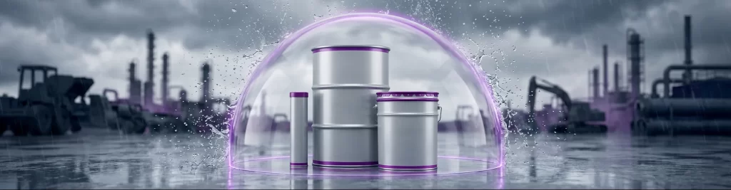 Water-resistant grease products protected from water spray in industrial conditions