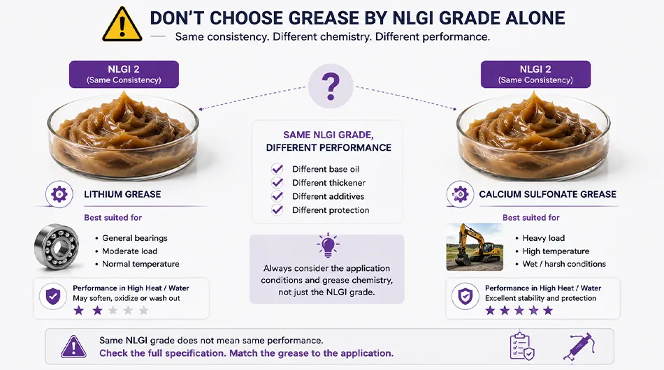 Common mistakes when selecting grease only by NLGI grade