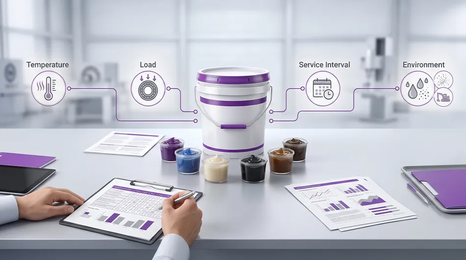Selecting the right grease based on temperature load service interval and environmental conditions