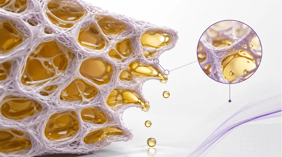 Grease bleeding explained with base oil released from thickener structure