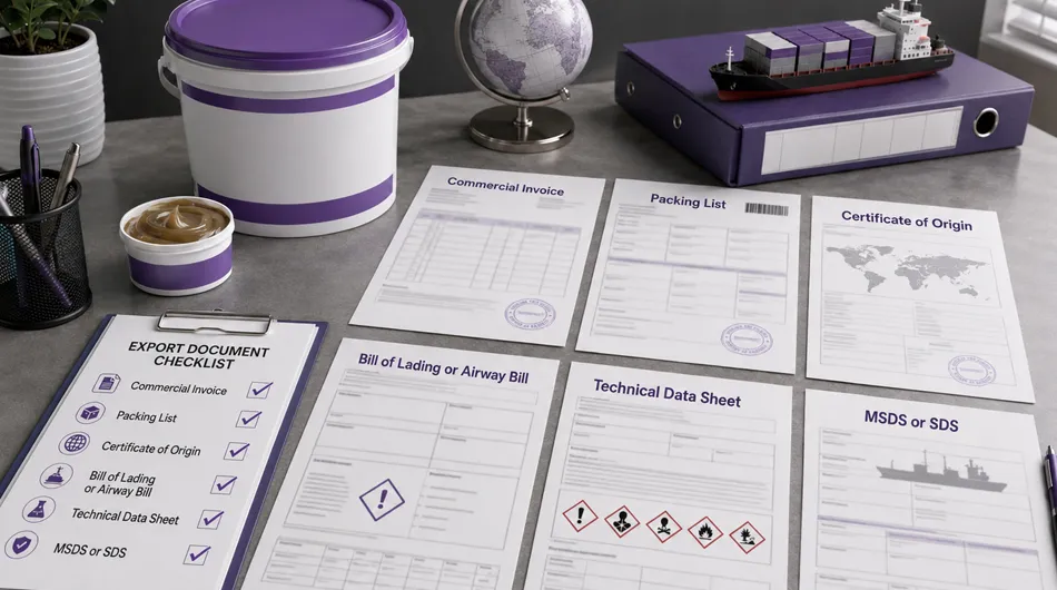 Grease international trade documents including invoice packing list certificate of origin TDS and SDS Grease international trade documents including invoice packing list certificate of origin TDS and SDS