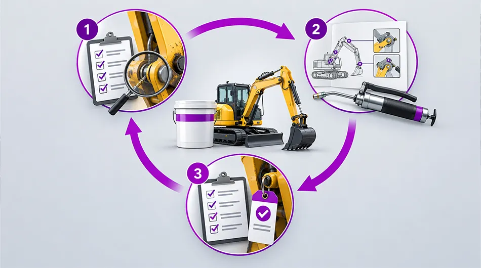 Rental equipment lubrication cycle before during and after rental periods Rental equipment lubrication cycle before during and after rental periods
